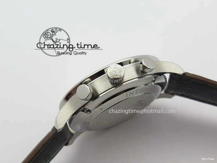 MIROTIME 1219 ModernLook Portuguese IW371445 ZF 1:1 Best Edition SS White Dial Gold Markers On Brown Leather Strap A79350 V 7269